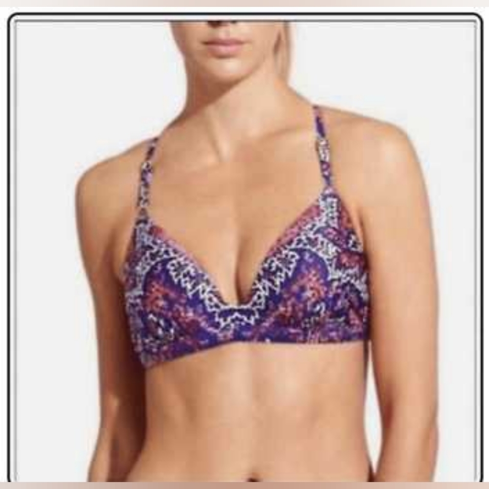 ATHLETA Aqualuxe Strappy Bikini Top Size Small